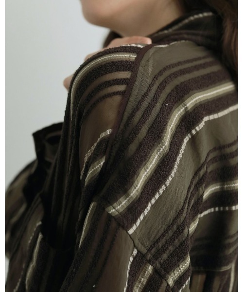anukeシャツ【未使用新品！】 anuke ブラウス シャツ Sheer Stripe Shirts レディース