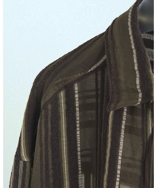 anuke ブラウス シャツ Sheer Stripe Shirts レディース