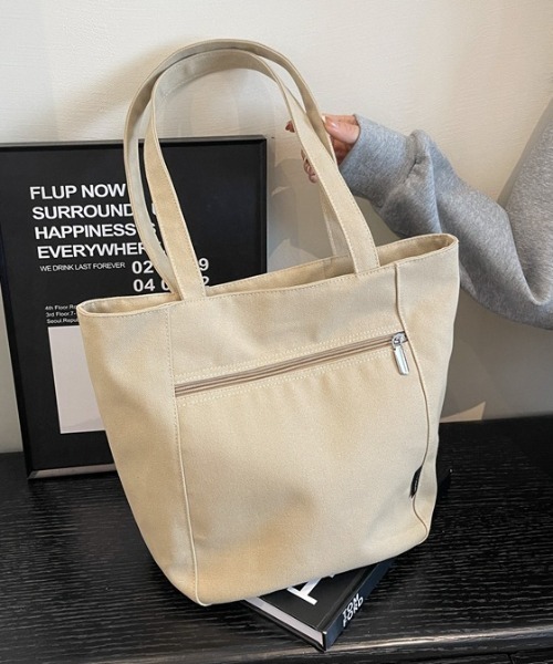 cammie トートバッグ フロントジップキャンバストートバッグ