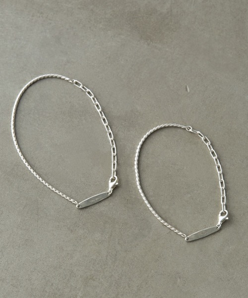 ブレスレット SILVER925 エリプスコンビチェーンブレスレット-M- レディース メンズの画像