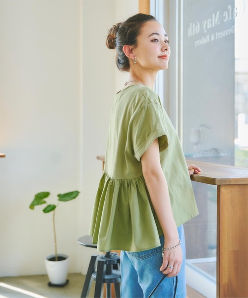 「titivate」 半袖カットソー FREE ラベンダー レディース_画像2