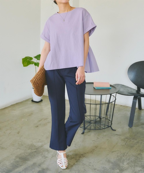 「titivate」 半袖カットソー FREE ラベンダー レディース_画像3