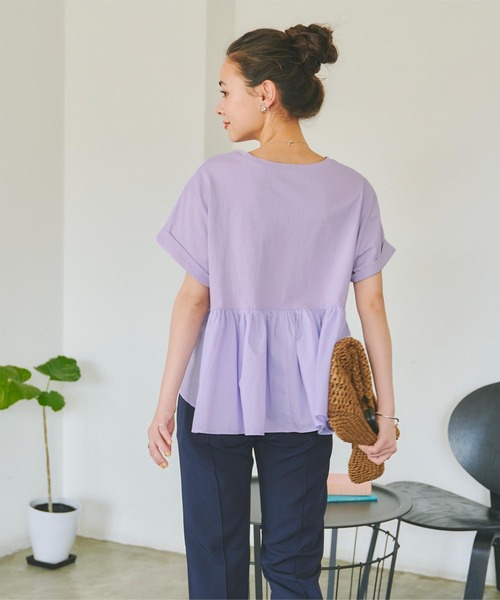 「titivate」 半袖カットソー FREE ラベンダー レディース_画像7