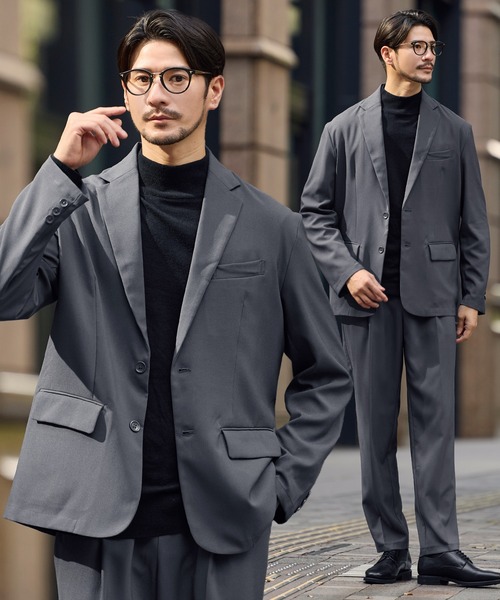 EVUVA セットアップ SPU セットアップ 「防シワ」シングルテーラード＆イージー