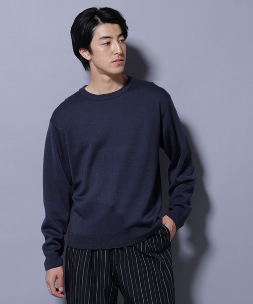 BRIEFING WillLOUNGE ナノユニバース クルーネック ネイビー nano