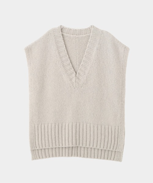 【LE PHIL】　Vネック　ベスト LE PHIL（ル フィル） ベスト ジレ Vネックニットジレ レディース