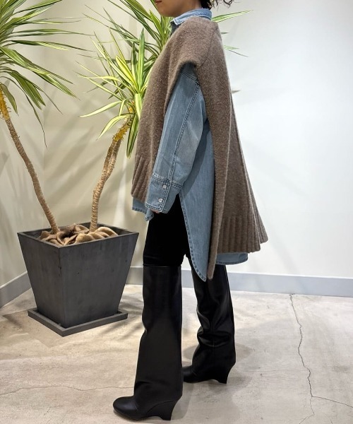 LE PHIL（ル フィル） ベスト ジレ Vネックニットジレ レディース