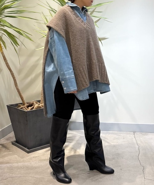 LE PHIL（ル フィル） ベスト ジレ Vネックニットジレ レディース