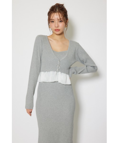 rienda（リエンダ） ワンピース ペプラムカーデセットキャミワンピース