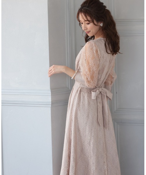 「PREFERIR」 7分袖ワンピース SMALL ベージュ レディース_画像4