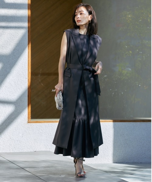 「anuans」 ノースリーブワンピース SMALL ブラウン レディース_画像3