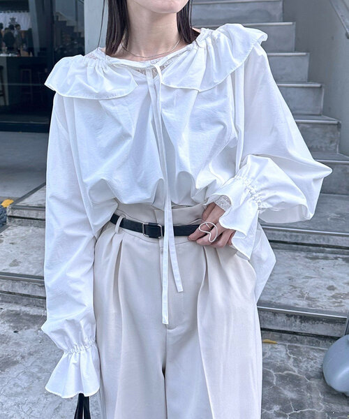 「mystic」 長袖ブラウス FREE ベージュ レディース_画像2