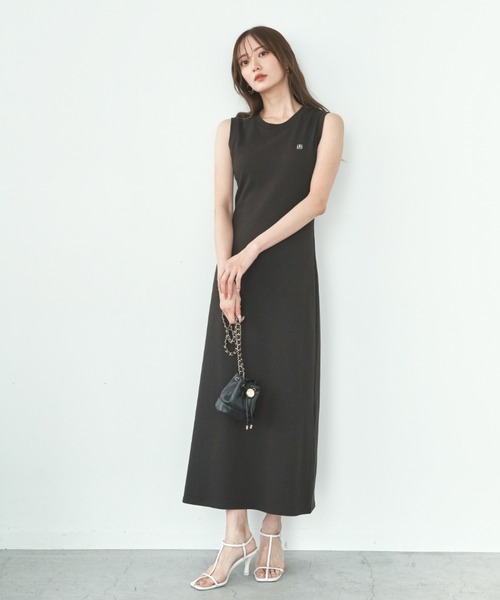 「SNIDEL」 ノースリーブワンピース FREE ネイビー レディース_画像5