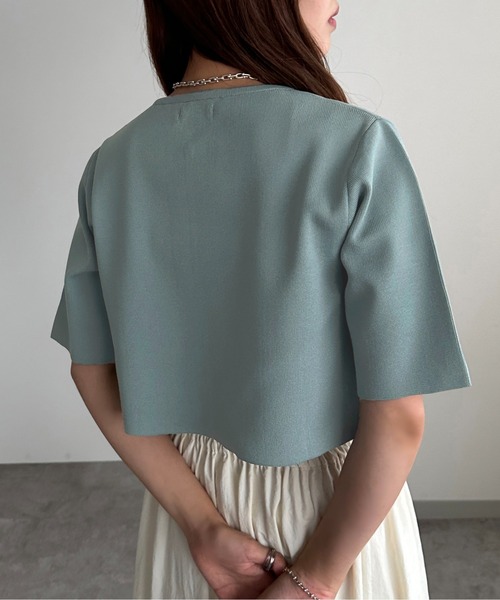 「apres jour mignon」 半袖ニット フリー オレンジ レディース_画像5