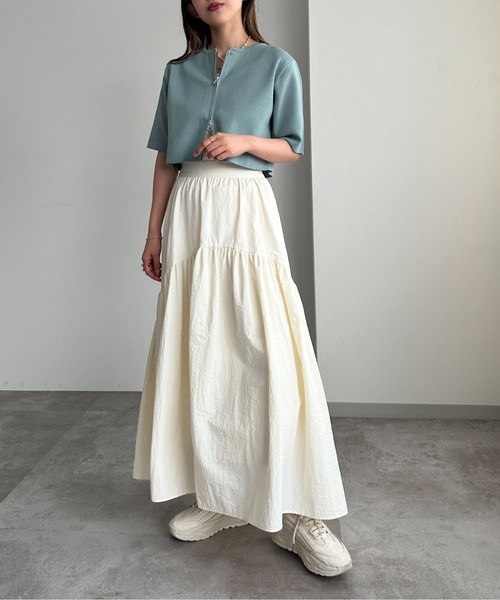 「apres jour mignon」 半袖ニット フリー オレンジ レディース_画像6