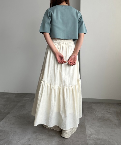 「apres jour mignon」 半袖ニット フリー オレンジ レディース_画像8