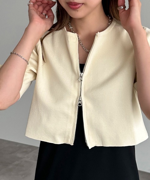 「apres jour mignon」 半袖ニット フリー オレンジ レディース_画像9