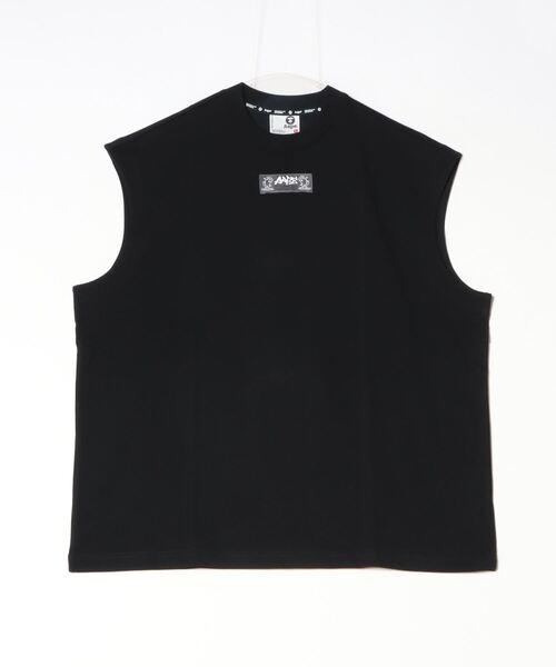 「AAPE BY A BATHING APE」 ノースリーブトップス SMALL ブラック メンズ_画像2