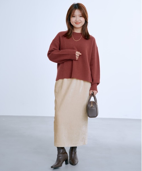 ニット セーター ウールカシミヤボトルネックニット 「低身長・小柄