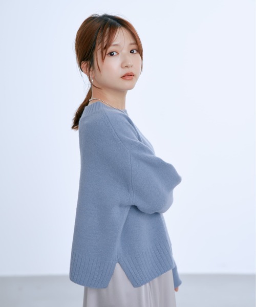ニット セーター ウールカシミヤボトルネックニット 「低身長・小柄