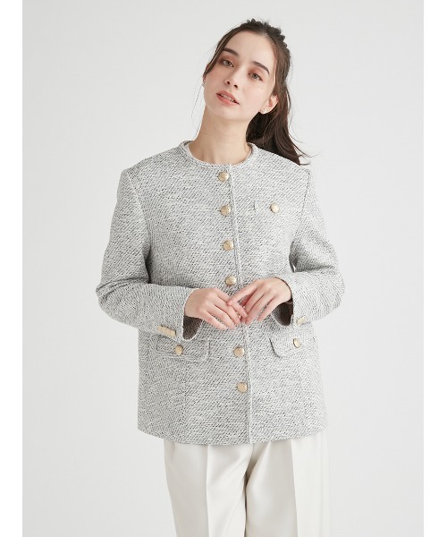 CELFORD ♡ ツイードジャケット（MIX） パイピングデザインツイードジャケット(ジャケット・ブルゾン)｜OUTER