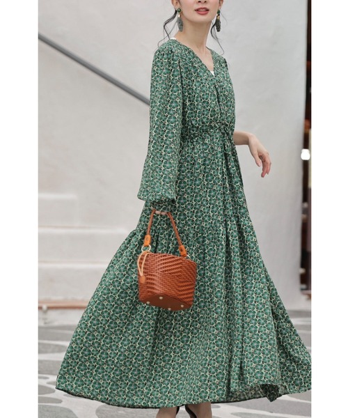 「CAWAII」 長袖ワンピース FREE グリーン レディース_画像2