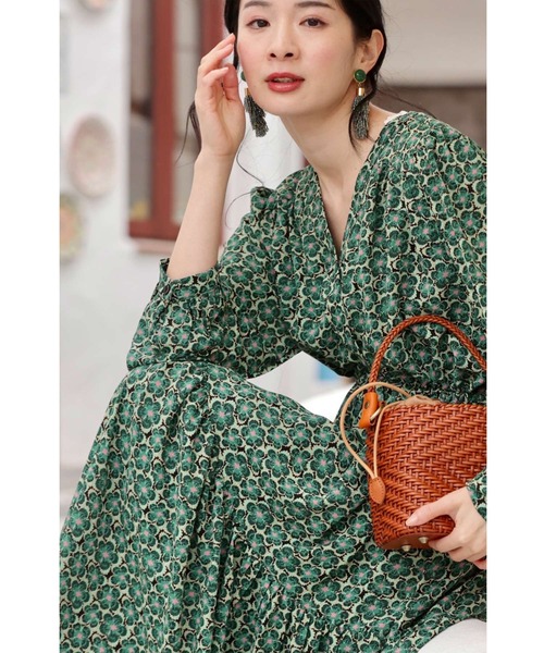 「CAWAII」 長袖ワンピース FREE グリーン レディース_画像3