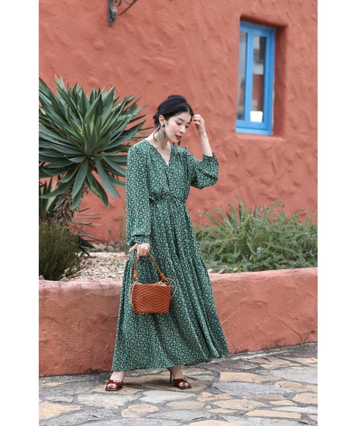 「CAWAII」 長袖ワンピース FREE グリーン レディース_画像7