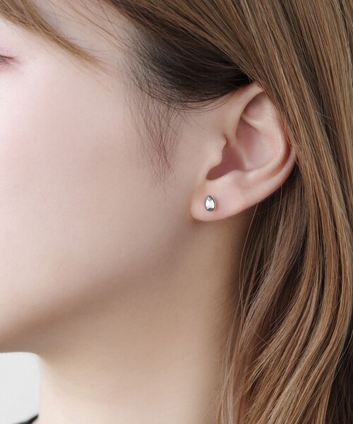 ピアス DROP OF PETAL PLATINUM PIERCED EARRINGS プラチナ ピアス レディースの画像