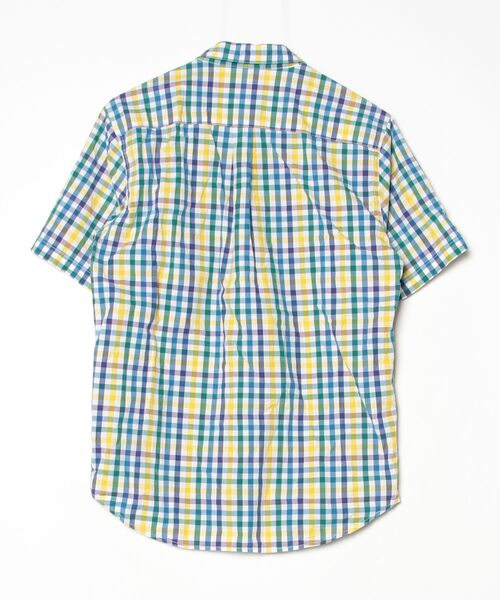 「Design Tshirts Store graniph」 チェック柄半袖シャツ M ブルー メンズ_画像2