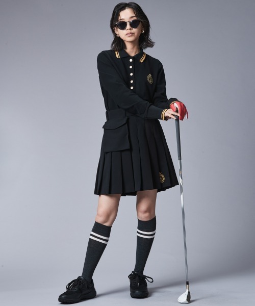 「CHIC STYLE」 長袖ポロシャツ M ベージュ レディース_画像2