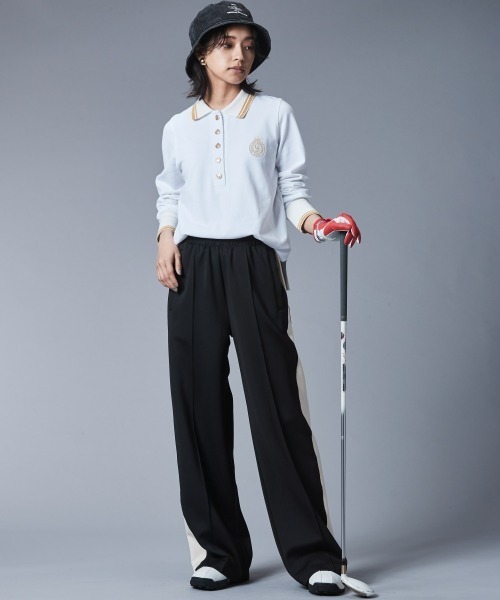 「CHIC STYLE」 長袖ポロシャツ M ベージュ レディース_画像7