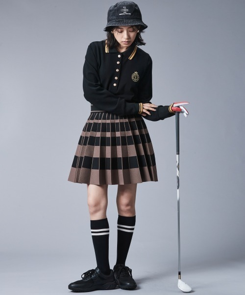 「CHIC STYLE」 長袖ポロシャツ M ベージュ レディース_画像8