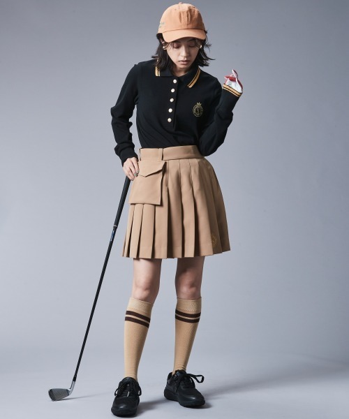 「CHIC STYLE」 長袖ポロシャツ M ベージュ レディース_画像9