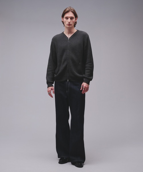 Regen Glanz カーディガン crewneck knit zip jacket / クルーネック
