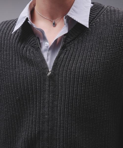 Regen Glanz カーディガン crewneck knit zip jacket / クルーネック