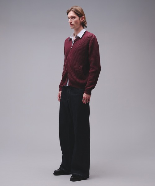 Regen Glanz カーディガン crewneck knit zip jacket / クルーネック