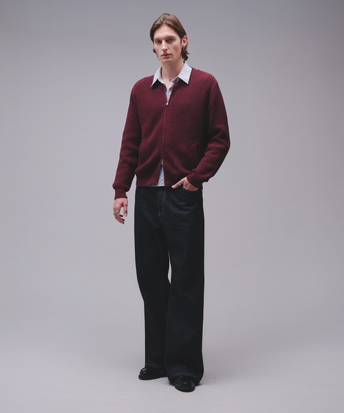 Regen Glanz カーディガン crewneck knit zip jacket / クルーネック