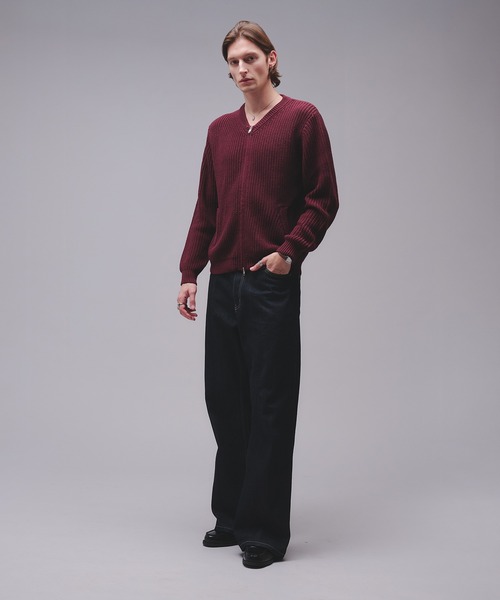Regen Glanz カーディガン crewneck knit zip jacket / クルーネック