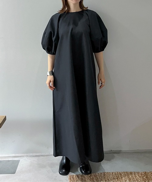 「feepur」 7分袖ワンピース MEDIUM ブラック レディース_画像2