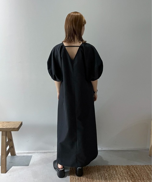「feepur」 7分袖ワンピース MEDIUM ブラック レディース_画像4