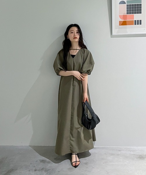 「feepur」 7分袖ワンピース MEDIUM ブラック レディース_画像9
