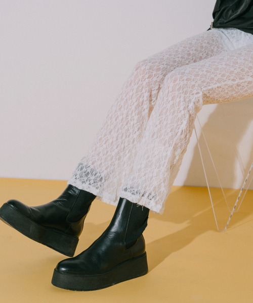 「duei」 ブーツカットパンツ FREE ブラック レディース_画像4