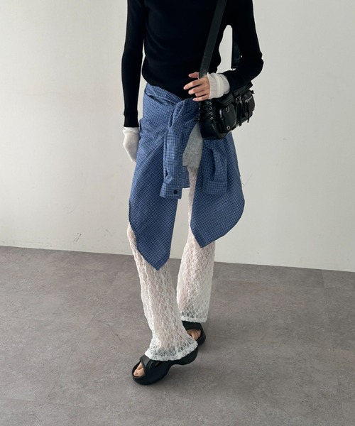 「duei」 ブーツカットパンツ FREE ブラック レディース_画像9