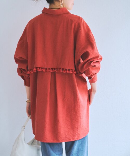 新品 BEARDSLEY ビアズリー シャーリングブラウス BEARDSLEY（ビアズリー） ブラウス シャツ フリンジシャツ レディース