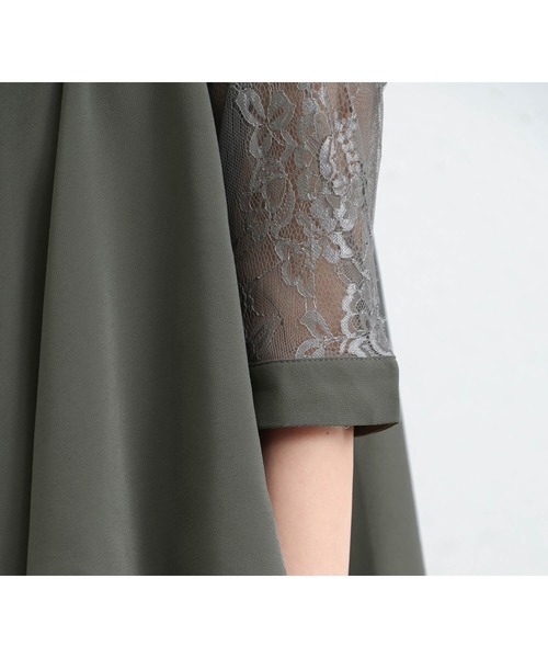 「Cinderella」 7分袖ワンピース X-LARGE ネイビー レディース_画像3