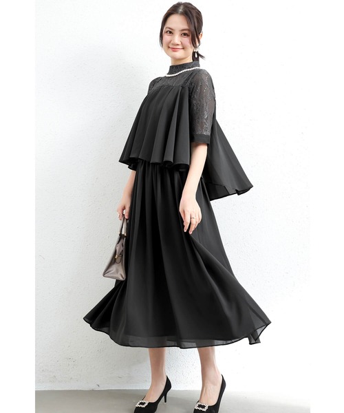 「Cinderella」 7分袖ワンピース X-LARGE ネイビー レディース_画像6