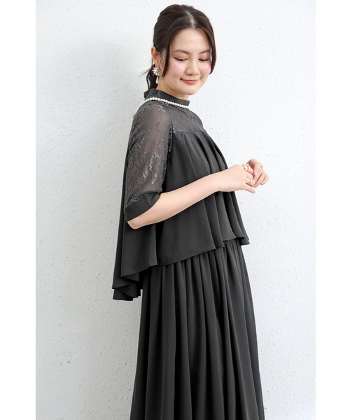 「Cinderella」 7分袖ワンピース X-LARGE ネイビー レディース_画像7