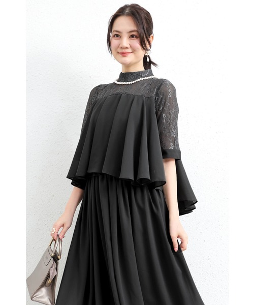 「Cinderella」 7分袖ワンピース X-LARGE ネイビー レディース_画像8