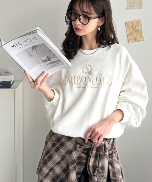 「Java」 スウェットカットソー LARGE チャコール レディース_画像3